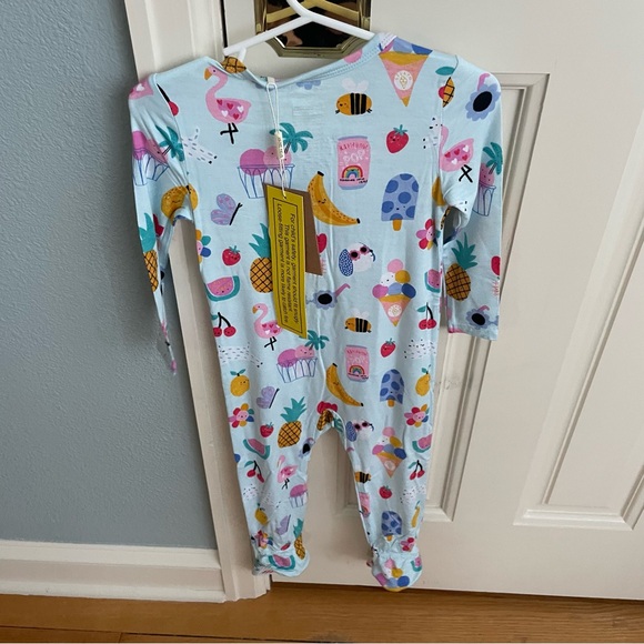 NWT Angel Dear Bamboo Ice Cream Giggles Zipper Footie Pajama - Picture 4 of 7